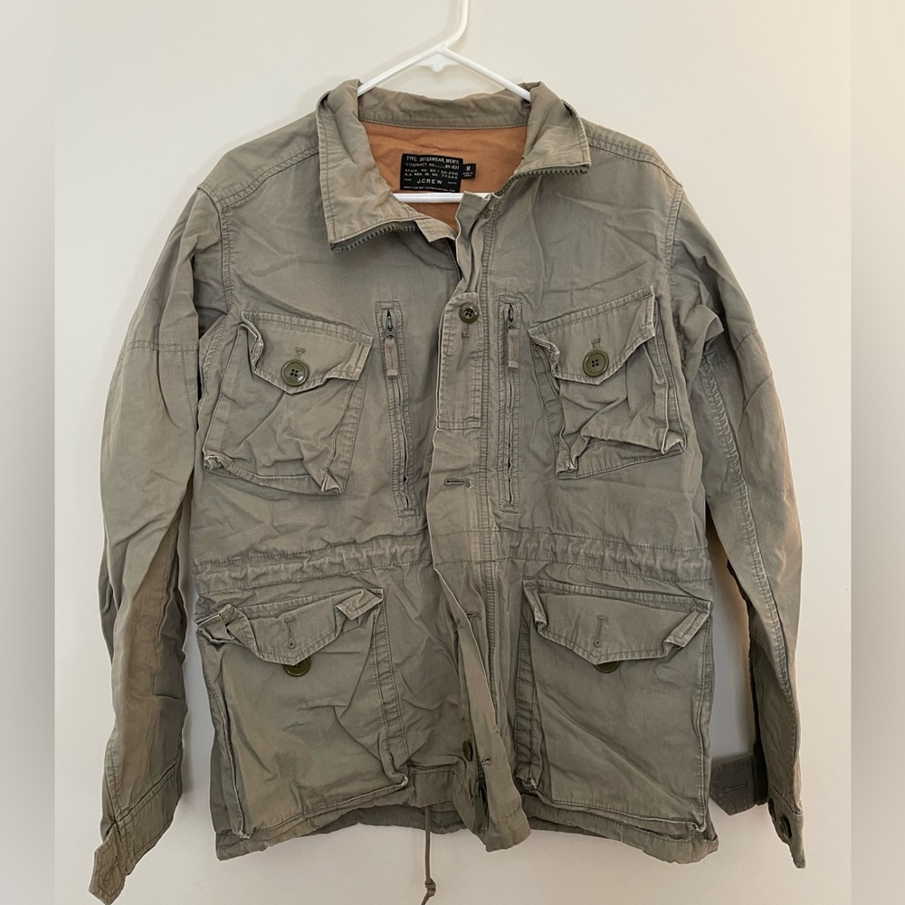 Men’s J Crew Military Field Jacket. Green. Size Medium